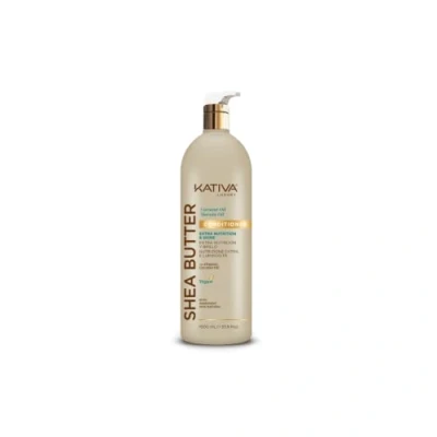 Imagen de Kativa Luxury Acondicionador Manteca de Karité, Aceite Coco y Marula Extra Nutrición Brillo Vegano 1L