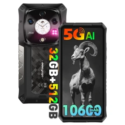 Imagen de Ulefone Armor 28 Pro 5G Movil Resistente 2025, 32GB+512GB/SD 2TB Android 14 AI Smartphone 10600mAh Teléfono 6,67 FHD+ 120Hz AMOLED+1,04&quot; Subpantalla, Cámara 64MP+50MP, 3 Slots/GPS/OTG/NFC Negro