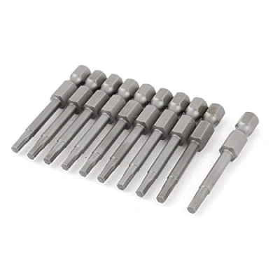 Imagen de sourcing map puntas de Destornillador magnético hexagonal 10 pcs 50mm longitud 3mm h3 insertar