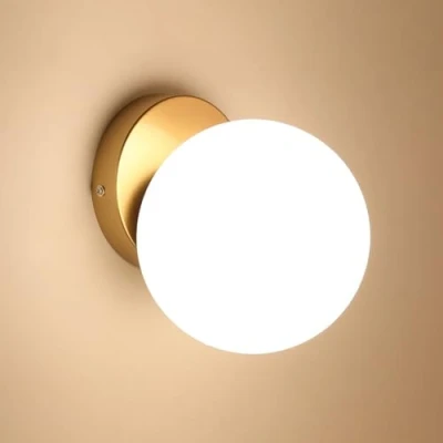 Imagen de Comely lámpara de pared interior 15cm, Moderna Aplique creativa bola vidrio E27, con dorado base, escalera, dormitorio y pasillo (excluyendo bombillas)