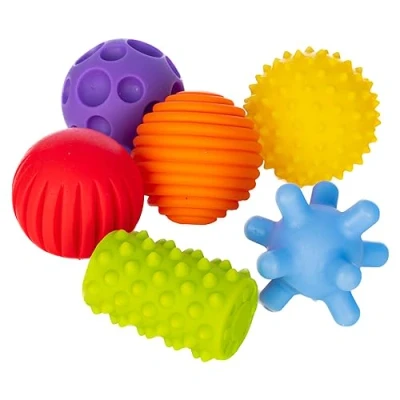 Imagen de FANCY Baby Pelotas Sensoriales para Bebés, Juguete Educativo Bebés a Partir de 3 Meses, Multi Ball Texturizada y Sensorial