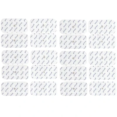Imagen de 20 electrodos axion de 10x5 cm Compatibles con Beurer y otros electroestimuladores TENS EMS Reutilizables autoadhesivos conector botón 3,5 mm