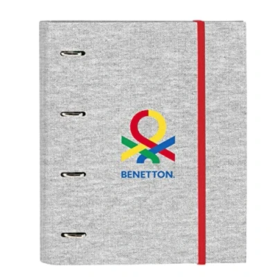 Imagen de Safta BENETTON Pop Carpeta 4 Anillas de 35 cm con 100 Hojas A4, Ideal para Niños Diferentes Edades, Cómoda y Versátil, Calidad Resistencia, 27x3.5x32 cm, Color Gris