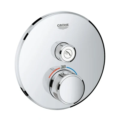 Imagen de Grohe 29118000 Grohtherm Smartcontrol Termostato con Un Chorro Regulable, Cromo, Redondo