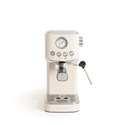 Imagen de CREATE / THERA CLASSIC COMPACT/Cafetera express blanco roto 20 bares, semiatuomática, función café frío, brazo doble salida, depósito 1,2L, molido y monodosis ESE 55mm, con vaporizador, 1350W