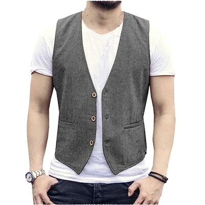 Imagen de AeoTeokey chaleco de lino verano para hombre, informal, ajuste regular, gris, M