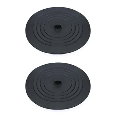 Imagen de QWORK® 2 Unidades Tapón de Silicona Desagüe, Tapa desague Ducha, Tapones Fregadero, 15 cm, para Fregadero Cocina, Bañera, Negro