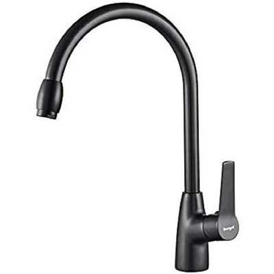 Imagen de Ibergrif M14026B Arial, Grifo de Cocina con Caño Alto, para Fregadero Monomando, Negro