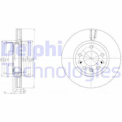 Imagen de DELPHI BG4149 Disco de freno 278 26 5 ventilado aceitado sin procesar cojinete rueda, anillo sensor ABS OPEL: Corsa D Hatchback