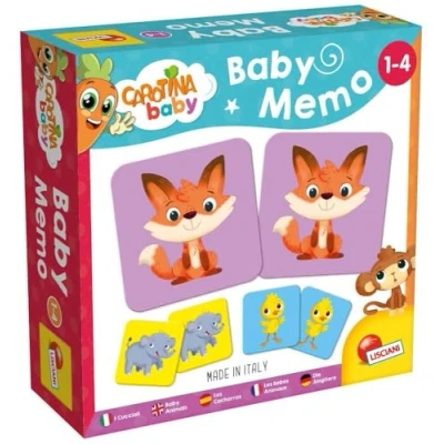 Imagen de Liscianigiochi Carotina Baby Memo Los Bebés Animales Juego de Sociedad Educativo Memoria y Reflexión 24 Tarjetas Para Niños 1 a 4 años