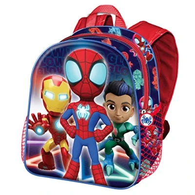 Imagen de Marvel Spiderman Glow Mochila Basic, Azul, 31 x 39 cm, Capacidad 18.2 L