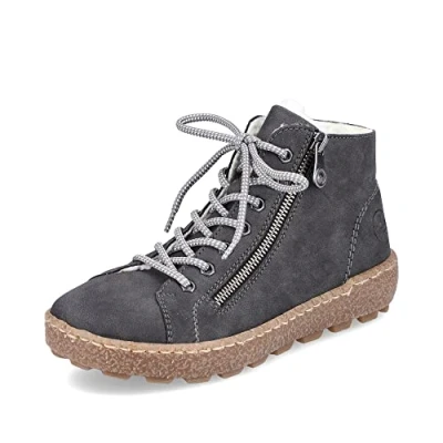 Imagen de Rieker Mujer Zapatillas N1020, señora Bajas,Plantilla Desmontable,de Ocio,Deportivos,Zapatos Bajos,Gris (Grau / 45),41 EU 7.5 UK