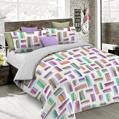 Imagen de Italian Bed Linen Parure Funda de edredòn (Echo en Italia), Microfibra, Multicolor, 1 PLAZA