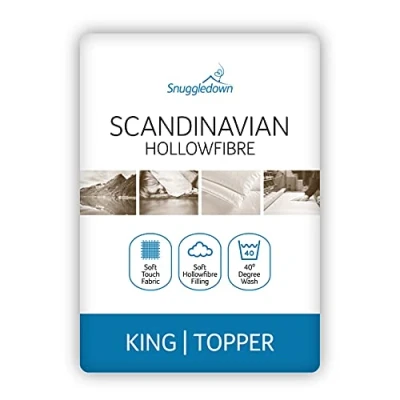 Imagen de Snuggledown escandinavo colchón Topper, Microfibra, Blanco, King