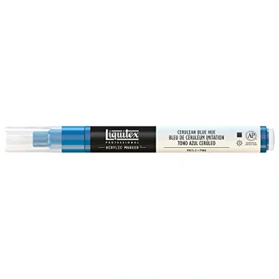 Imagen de Liquitex Rotulador de Pintura acrílica, Punta Fina, Tono Azul cerúleo, 2 mm