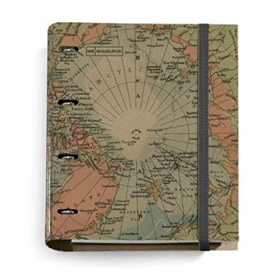 Imagen de Miquelrius Carpebloc Reciclado , Carpeta Archivador con 4 Anillas + Recambio 100 Hojas Recicladas A4 Cuadrícula Cierre goma Diseño Eco Mapa