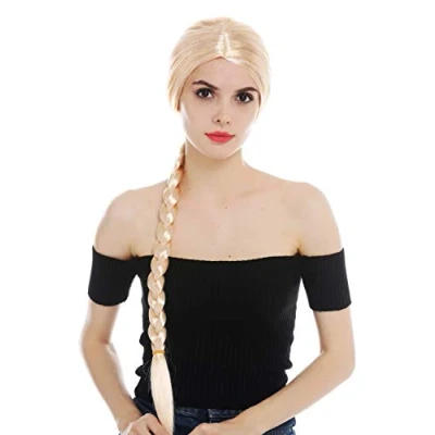 Imagen de WIG ME UP SARL014 P02 Peluca para Mujeres Carnaval Pelo Largo Trenzado Rubio Claro Trenza Ruiponce