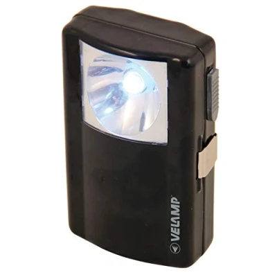 Imagen de Velamp LANTERNETTE EVO Caja de LED. Lámpara Bolsillo Metal. Antorcha Super Brillante 40 lúmenes. Funciona con 1 batería 3R12 o 3LR12. para Acampar, Senderismo, emergencias, hogar, Negro