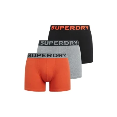 Imagen de Superdry 3ER PACK Logobund Culotte, Hombre, Talla: Large, Schwarz grau orange