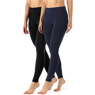 Imagen de Merry Style Lote de 2 Leggins Largos Mallas Deportivas Mujer MS10 143 (Negro/Marino, M)