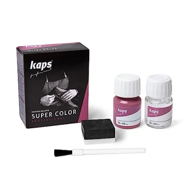 Imagen de Kaps Tinte con Imprimación para Zapatos Y Bolsos Textiles de Cuero Natural Sintético, Super Color And Preparer, 70 Colores (125 fucsia)