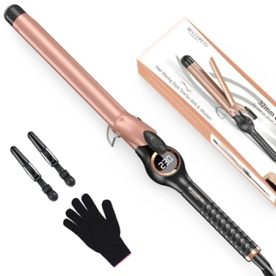 Imagen de BESTOPE PRO 25 mm Rizador Pelo Ondas, para Rizos Grandes,Multi Temperatura Seleccionable,Rizador Ondas de Extensión,Rizador Calentamiento Rápido,Rizador con Gran Pantalla LCD