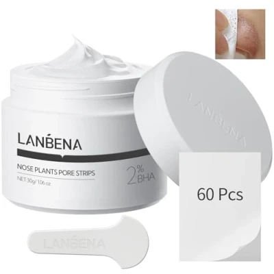Imagen de LANBENA Puntos Negros, Pore Strips, Deep Cleansing for Face, Nose, Black Head Remover, 10 15 Minutes Leaving Your Skin Fresh and Clean