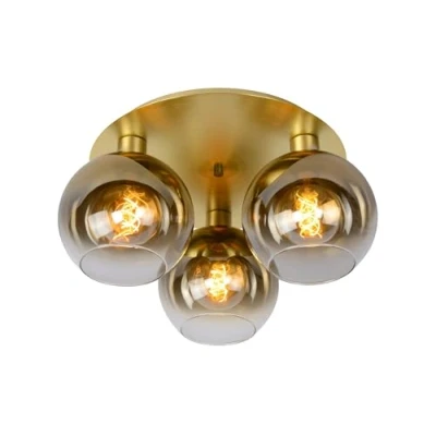 Imagen de Lucide Marius plafón, dorado, Ø 50 cm, cristal, 3 luces
