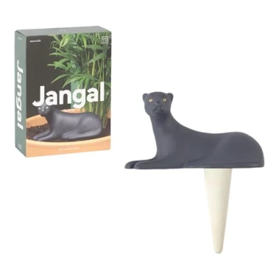 Imagen de Doiy Autorriego para Macetas Diseño con Forma de Pantera Fabricado Cerámica Dispensador Agua Plantas Ideal Vacaciones Maceta Color Gris 7x16x18 cm