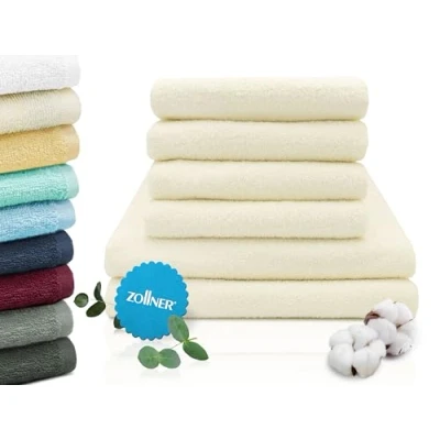 Imagen de ZOLLNER Juego de Toallas baño 6 Piezas, Beige, 100% algodón, 400g