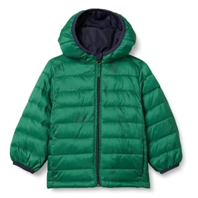 Imagen de Amazon Essentials Abrigo Acolchado con Capucha, Plegable, Ligero y Resistente al Agua Niño, Verde, 8 años