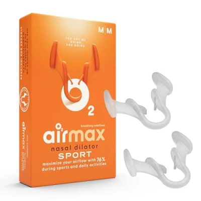 Imagen de Airmax Sport mediano Dilatador nasal para respirar mejor. Optimización del oxígeno 176 %. Especialmente desarrollado usarlo durante el ejercicio físico. es usado por atletas profesionales. Paquete 1 + gratis