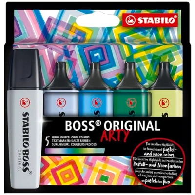 Imagen de Estuche Boss original Arty 5 colores frios Stabilo