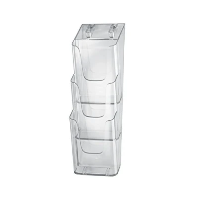 Imagen de Sigel LH137 Porta folletos de pared acrylic, con 3 compartimentos, acrilico resistente a UV, para DL (2 unds)