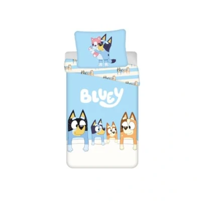 Imagen de My sweety pop Bluey Juego de cama infantil 2 piezas, funda nórdica reversible, 140 x 200 cm, almohada, 70 90 100% algodón, color azul