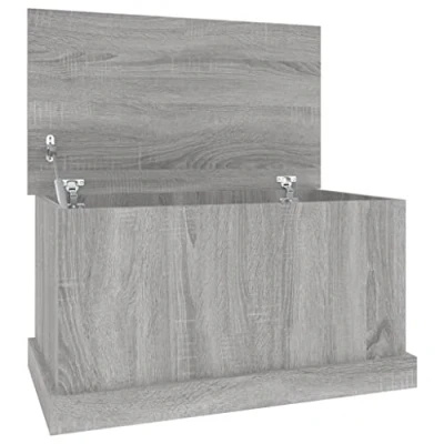 Imagen de vidaXL Baúl almacenaje Madera contrachapada Gris Sonoma 70x40x38 cm