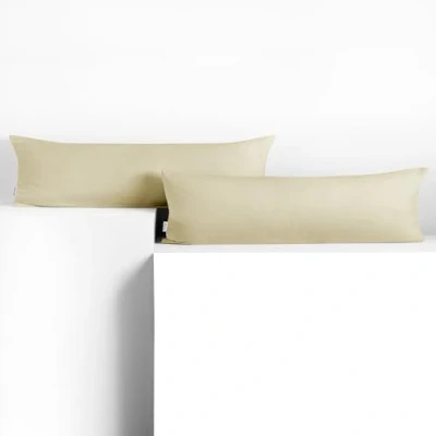 Imagen de DecoKing 2 Fundas de Almohada 20 x 120 cm, algodón, con Cremallera, Color Beige y ámbar