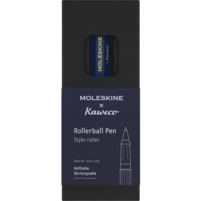 Imagen de Moleskine x Kaweco Bolígrafo Rollerball Recargable de Plástico ABS para Escribir y Tomar Notas, Recambio 0,7 mm con Tinta Negra Incluida, Azul