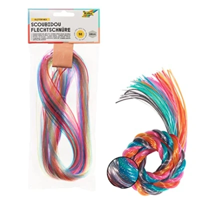 Imagen de Folia 732050 Cintas de plástico transparente con purpurina para hacer pulseras (50 unidades colores) [Importado Alemania] , color/modelo surtido
