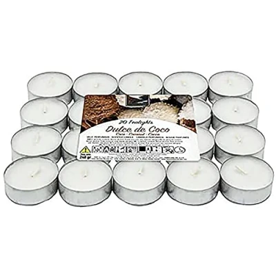 Imagen de Velas de Té Aromáticas perfumadas 4 Horas combustión(Coco, 20 Velas)