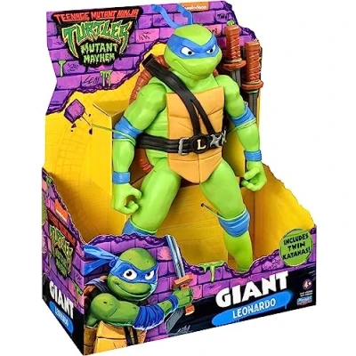 Imagen de Teenage Mutant Ninja Turtles 83401CO Mayhem Giant Leonardo Figura de acción 12 Pulgadas. Regalo Ideal para niños 4 a 7 años y fanáticos TMNT, Color Negro
