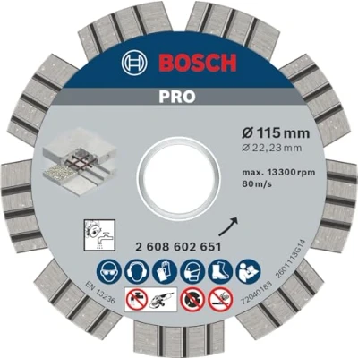 Imagen de Bosch 2 608 602 651 Disco de corte diamante Best for Concrete 115 x 22,23 2,2 12 mm (pack 1)