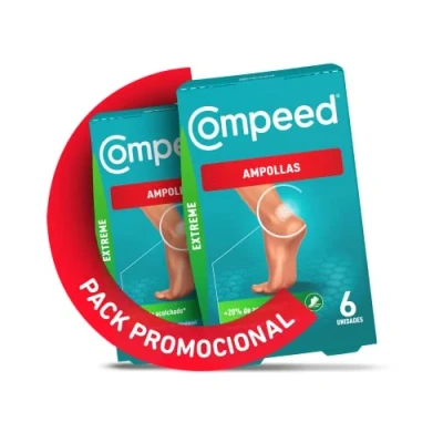 Imagen de COMPEED Ampollas Extreme, Protección Acolchada Contra Rozaduras, Pack 2 x 6 uds