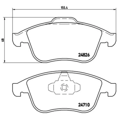 Imagen de BREMBO P 68 052 Juego de pastillas freno excl. contacto avisador desgaste con clip émbolo sin accesorios RENAULT: GRAND SCENIC 3