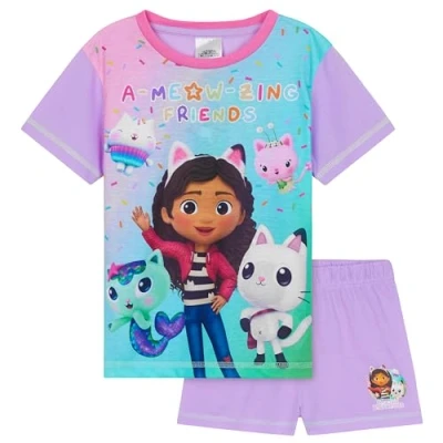 Imagen de Gabby&#039;s Dollhouse Corto Transpirable Conjunto Pijama Niña Regalo para (Morado/Multi, 2 3 Años)