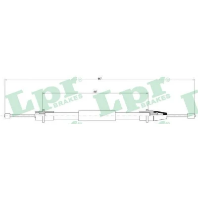 Imagen de LPR C0637B Cable de Freno Mano 645/510 Discos PEUGEOT: 406 Coupé