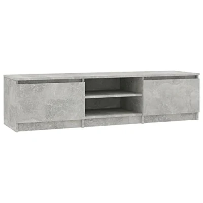 Imagen de vidaXL Mueble para TV Contrachapada Mobiliario Casa Soporte Centro Multimedia Accesorios Diseño Moderno Práctico Duradero Gris Hormigón 140x40x35.5cm