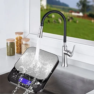 Imagen de Báscula Cocina Lavable Mejorada IP67 Impermeable, de Digital Recargable por USB 5Kg, 0,1 g/0,01 oz Onzas y Gramos Precisión para Hornear Cocinar con Pérdida Peso