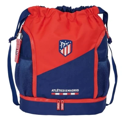 Imagen de ATLÉTICO de MADRID Mochila Saco, Mochila, Ideal para Niños Diferentes Edades, Cómoda y Versátil, Calidad Resistencia, 34x15x43 cm, Color Rojo/Azul