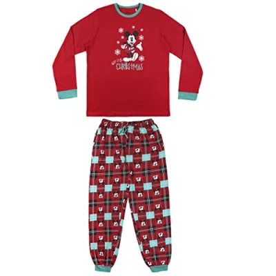Imagen de CERDÁ LIFE&#039;S LITTLE MOMENTS Hombre Mickey Mouse Pijama Familiar a Juego de Navidad 100% Algodón Licencia Oficial Disney, Rojo, Talla XXL